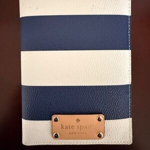 Kate Spade Navy and White Striped Passport Wallet